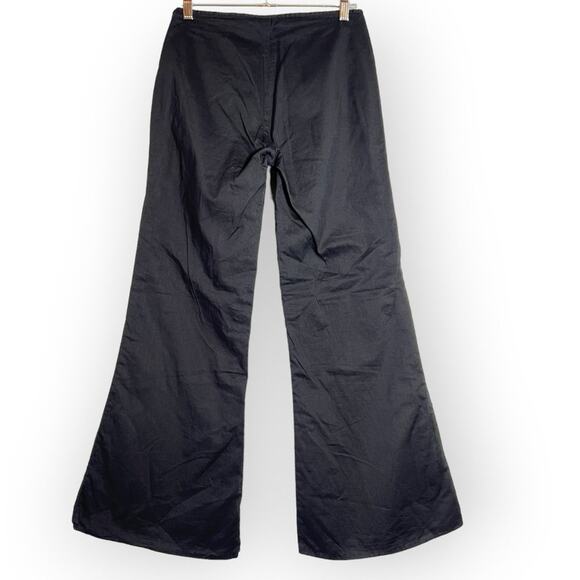 Jarbo Pima Cotton Double Layer Flare Pants SIZE 4 Peru 34 Black Wide Leg - Picture 2 of 10